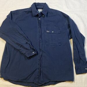 10X Mens Vtg XL Flannel Button Shirt Blue Long Sleeve 80s Hunting Camping